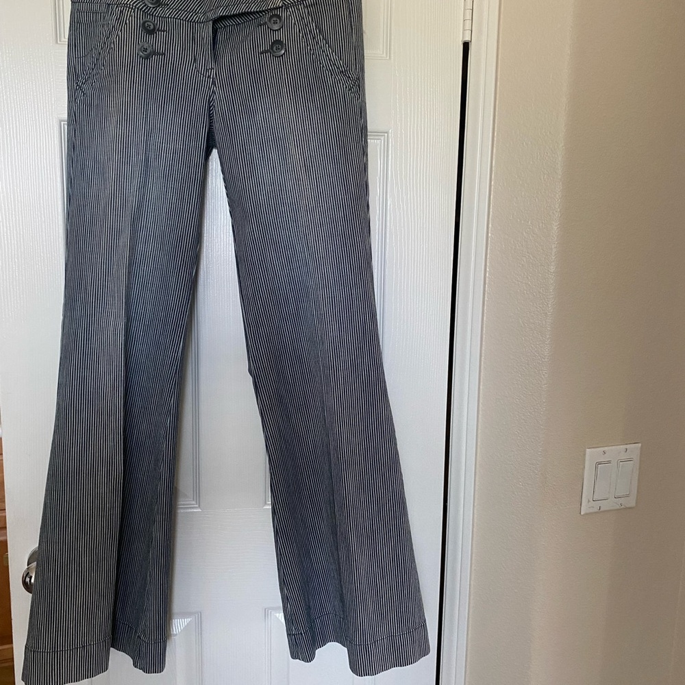 Level 99 Blue and White Flare Pants